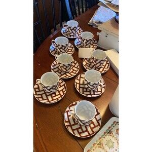 Vintage 70’s Saks Fifth Ave Coffee Demitasse 8 Cups And Saucers